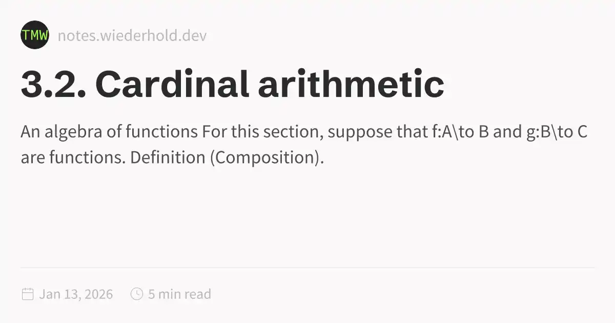 3.2. Cardinal arithmetic