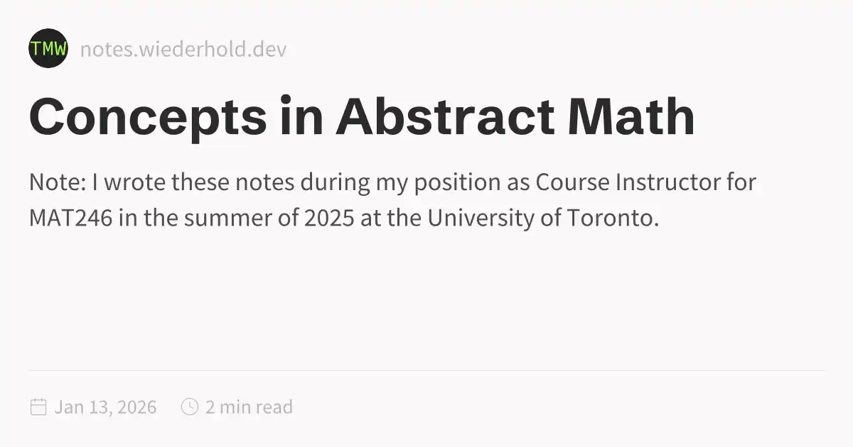 Topology Abstract Math Concepts in Abstract Math